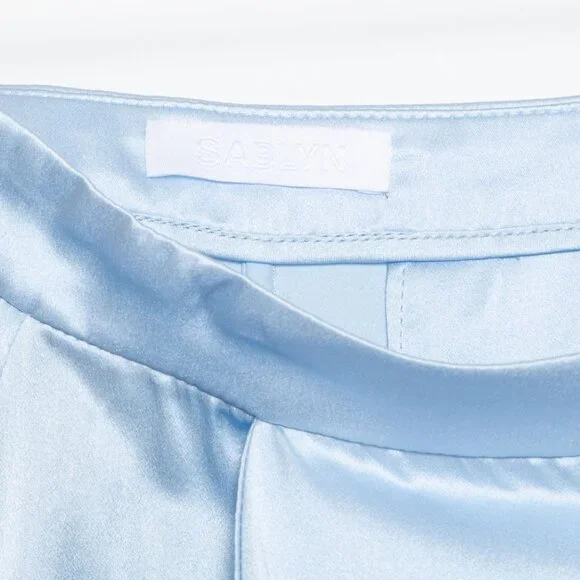 Sablyn Light Blue Silk Wide-Leg Button Fly Pants – Sample Style — Size XS